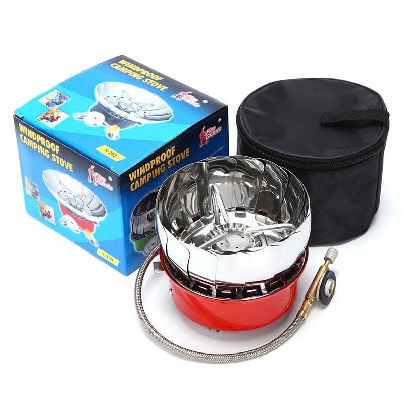 Bếp Gas Mini Chống Gió Có Dây Nối (Chui Tròn)