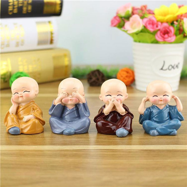 Bộ 4 Chú Tiểu Để Xe Hơi Cầu An