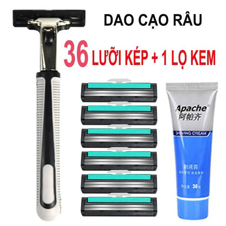 Dao Cạo Râu 36 Lưỡi Tặng Lọ Kem