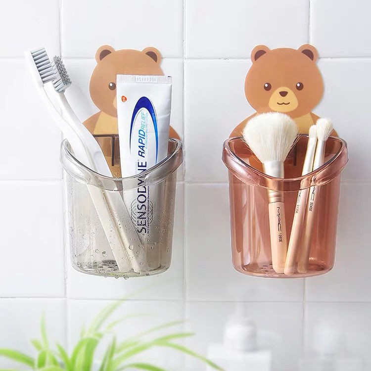 Cốc Gấu Dán Tường Đựng Bàn Chải Kem Đánh Răng
