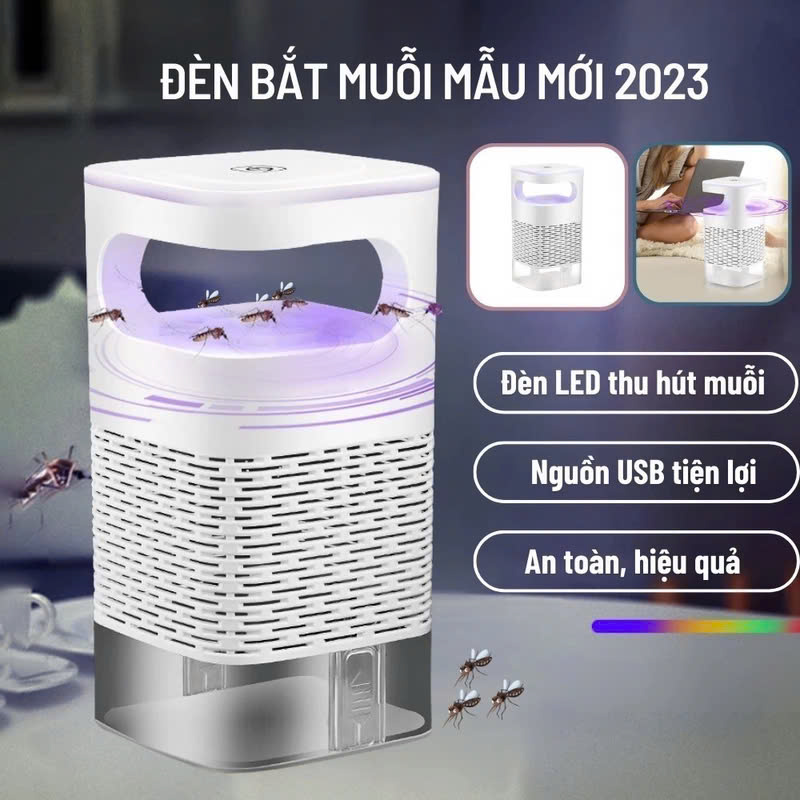 Đèn Bắt Muỗi Diệt Côn Trùng Kiêm Đèn Ngủ Sạc Usb