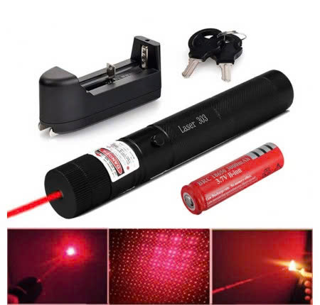 Đèn Pin Laser 303 Tia Đỏ Full Box