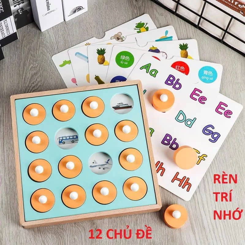 Đồ Chơi Lật Hình Luyện Trí Nhớ Bằng Gỗ