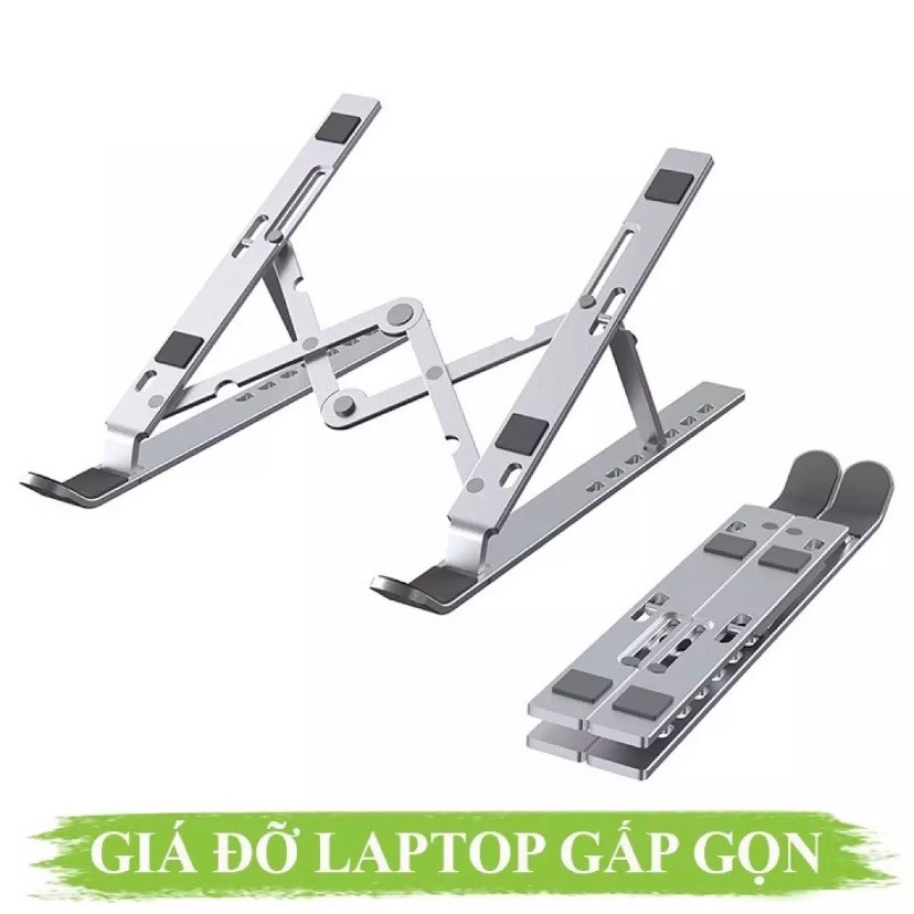 Giá Đỡ Laptop Macbook 2 Xếp Nhôm Nguyên Khối