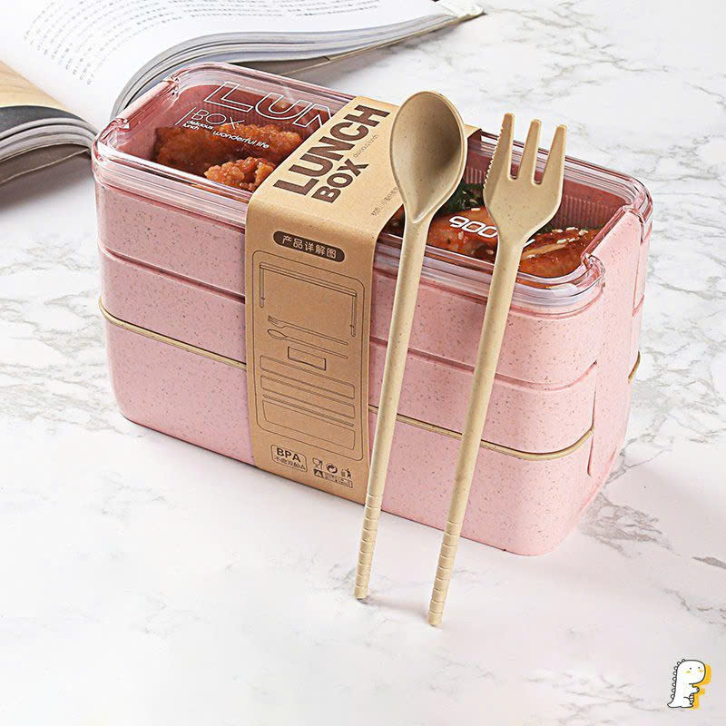 Hộp Cơm 3 Tầng Lúa Mạch