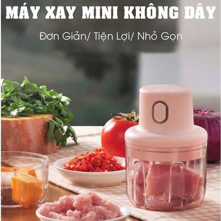 Máy Xay Tỏi, Ớt Đa Năng 250ML Màu Hồng