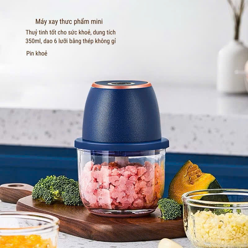 Máy Xay Tỏi, Ớt, Thịt Sạc Điện 350ML