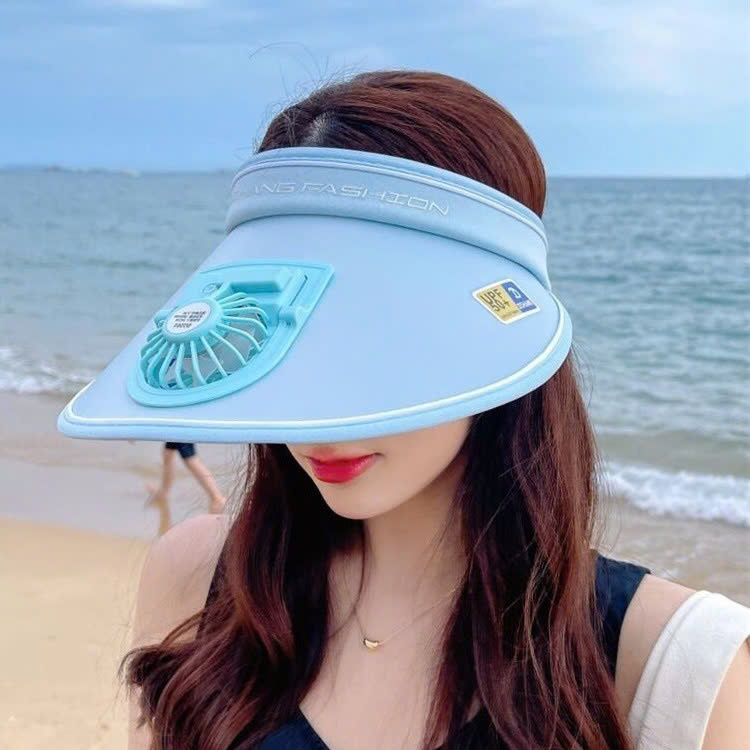 Mũ Nửa Đầu Vành Rộng Có Quạt