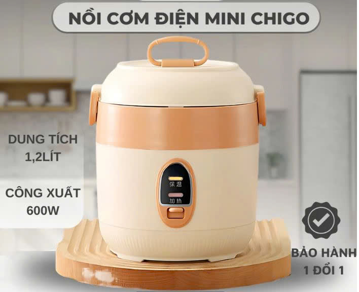 Nồi Cơm Điện Chigo Mini 1,2L Mẫu Mới