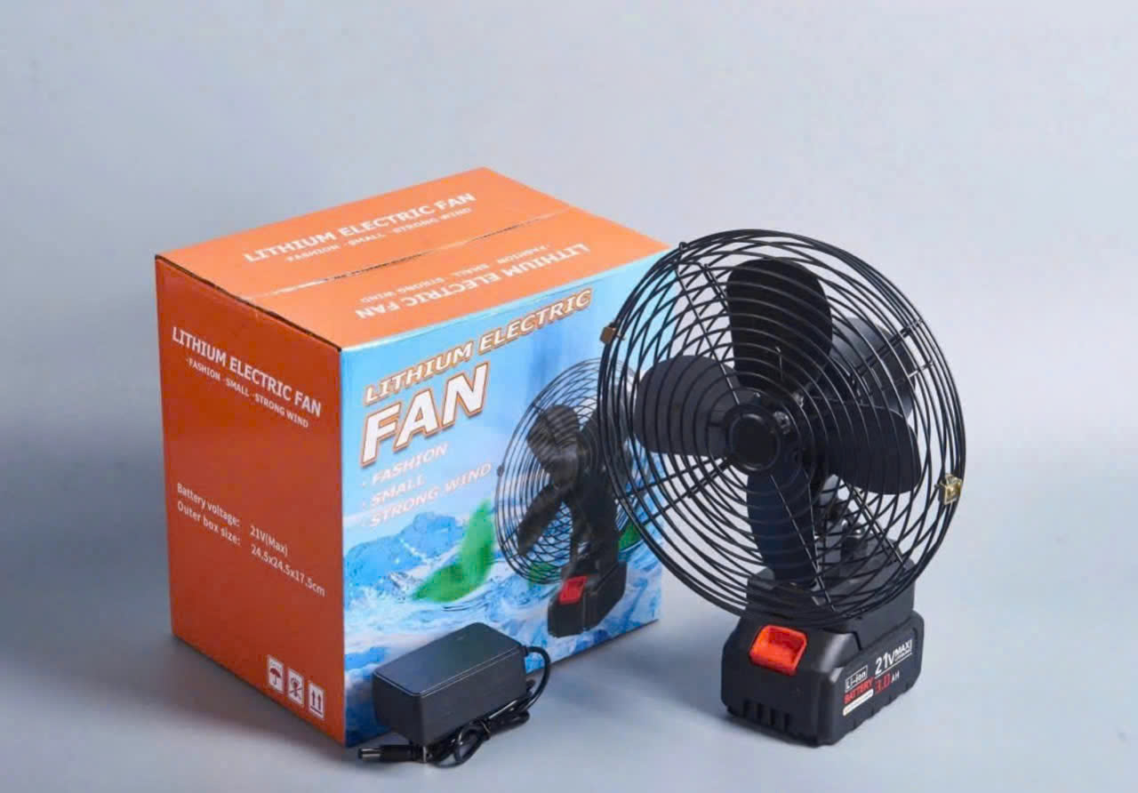 Quạt Tích Điện Lồng Sắt 1 Pin 10 Cell Kèm Sạc
