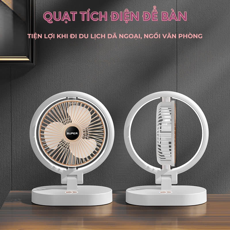 Quạt Tích Điện Super Xoay Đa Năng