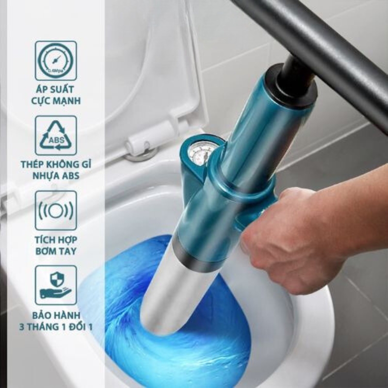 Dụng Cụ Thông Tắc Bồn Cầu Thân Inox Đầu Tròn