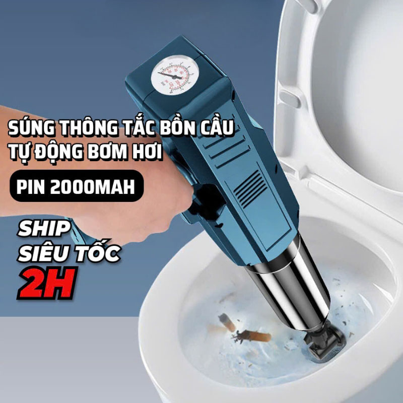 Dụng Cụ Thông Tắc Bồn Cầu Bơm Hơi Tự Động