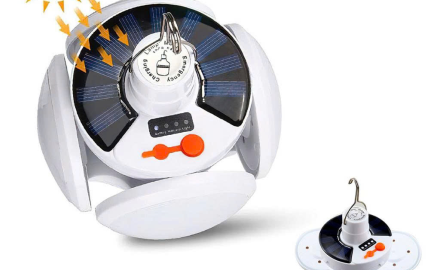 ĐÈN LED TÍCH ĐIỆN THIẾT KẾ 4 CÁNH HOA ĐỘC ĐÁO TĂNG KHẢ NĂNG PHỦ SÁNG KHẮP NƠI