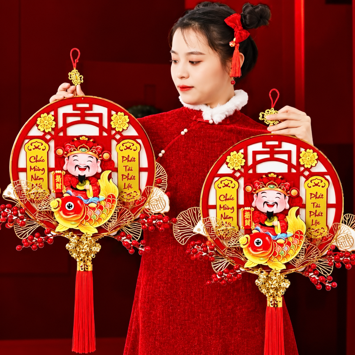 DẢI TREO THẦN TÀI LẮC ĐẦU CÁ CHÉP (T100)