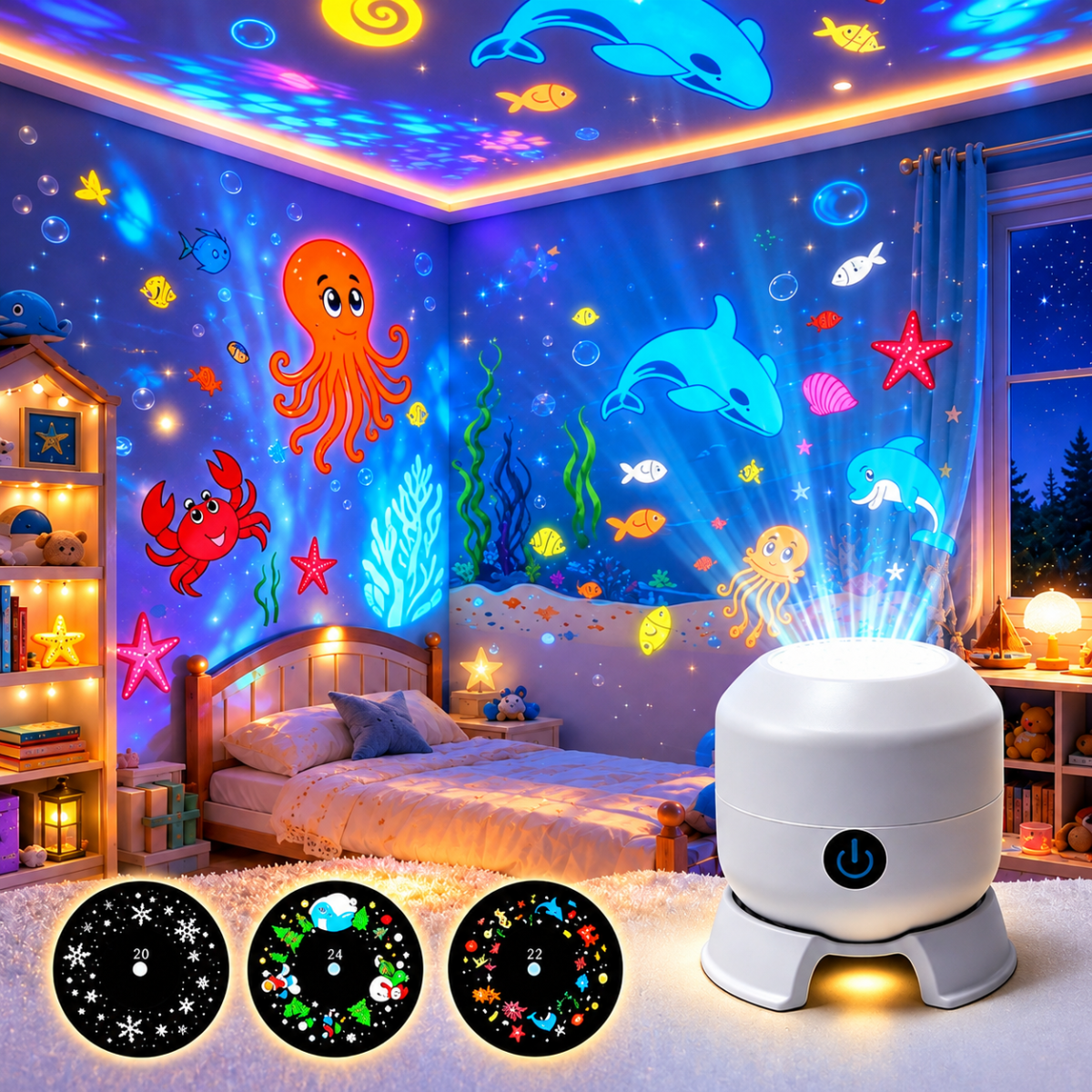 MÁY CHIẾU ĐẠI DƯƠNG 3D XOAY 360 ĐỘ (T100)