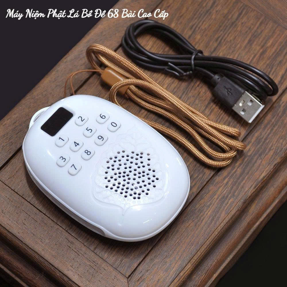 MÁY NIỆM PHẬT MINI 68 BÀI HÌNH LÁ BỒ ĐỀ (T100)