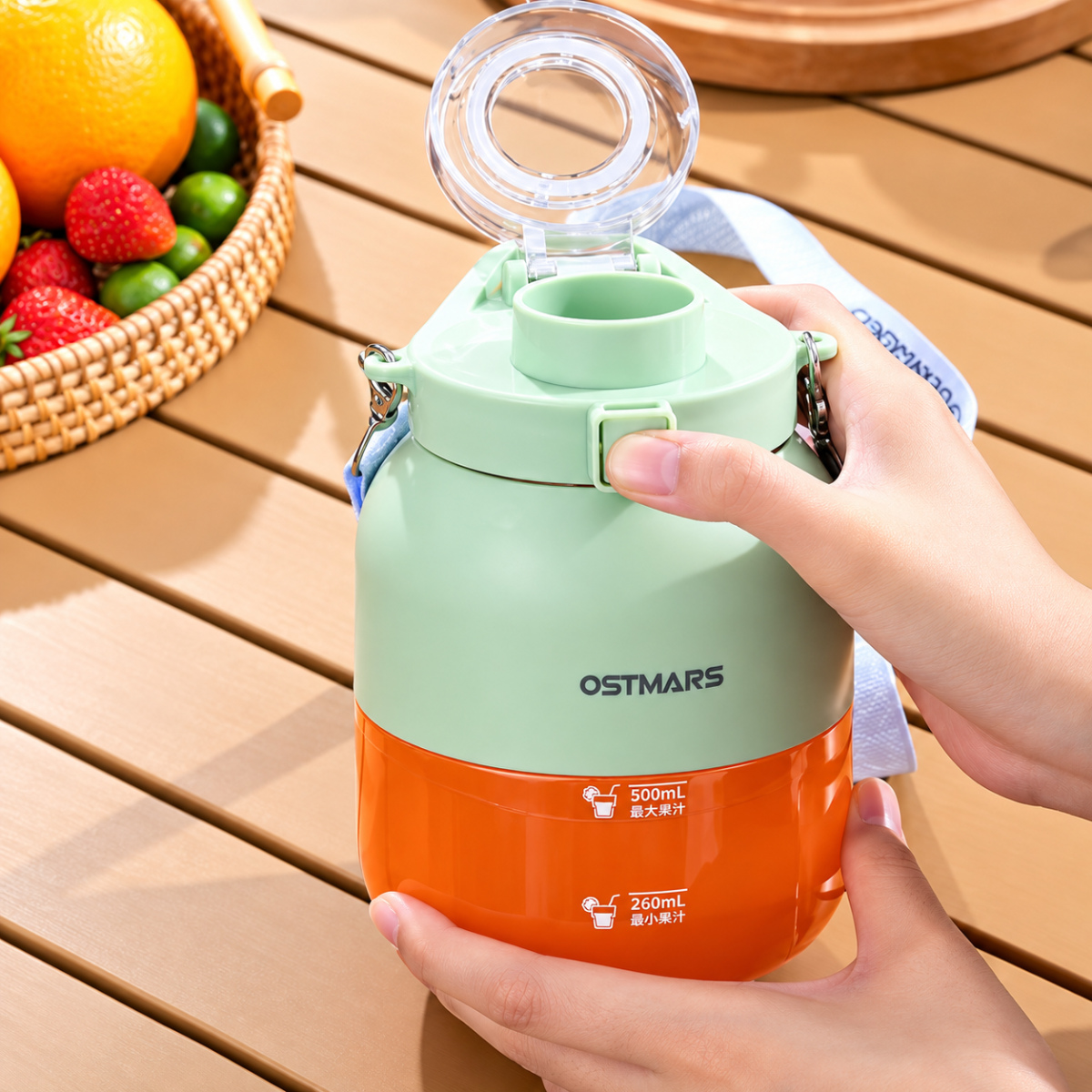 MÁY XAY SINH TỐ MINI TÍCH ĐIỆN OSTMARS 800ML (T20)