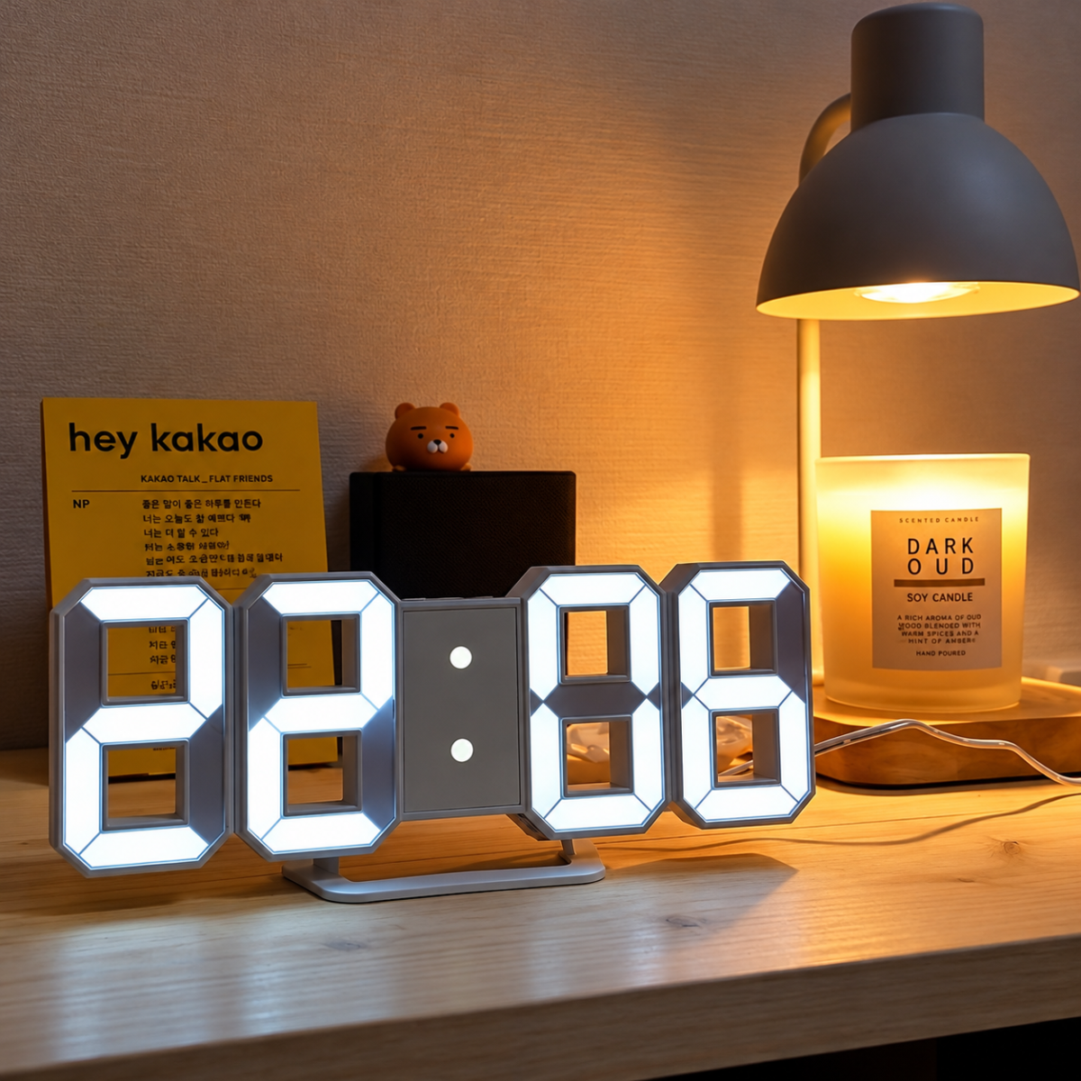 ĐỒNG HỒ ĐÈN LED 3D ĐỂ BÀN (T60)