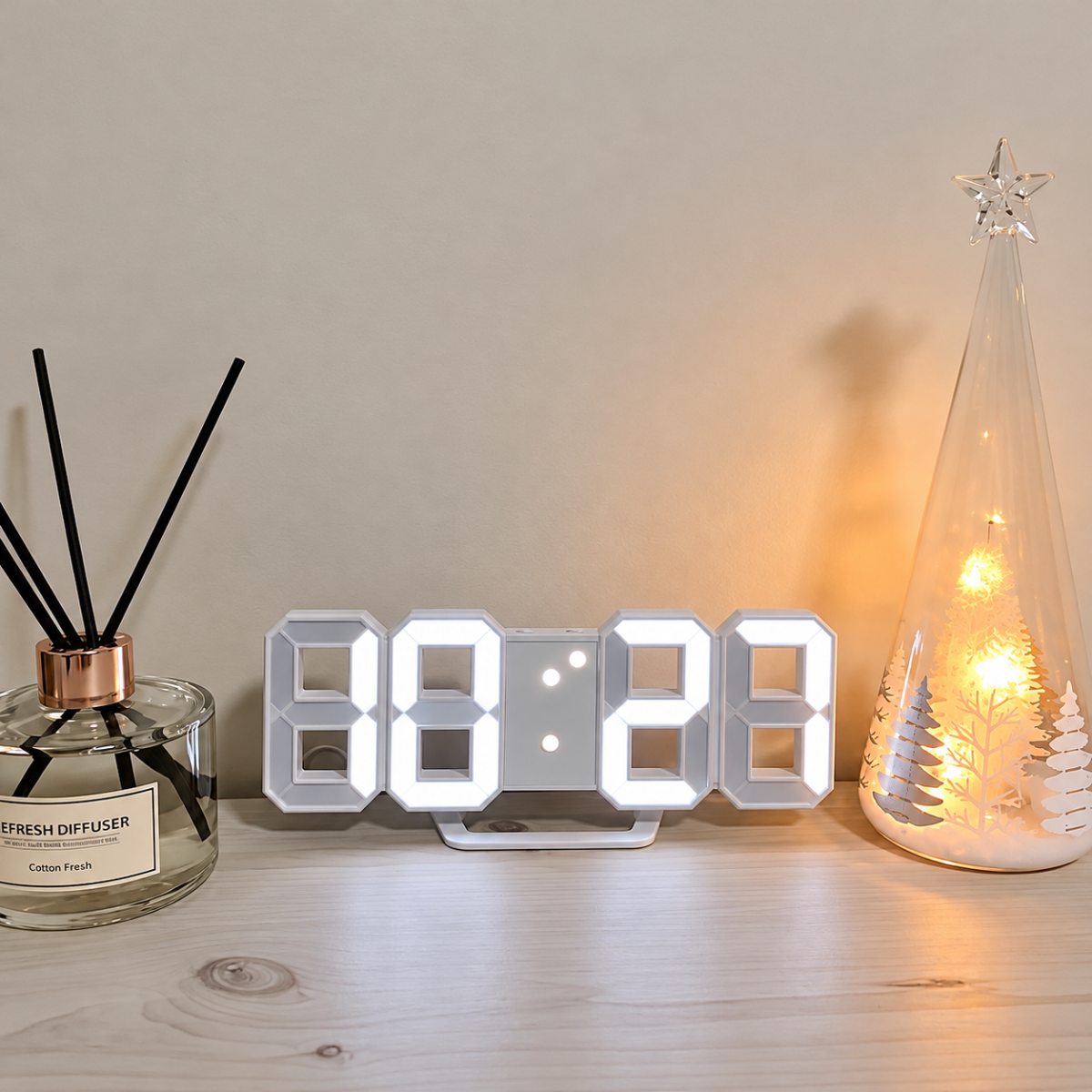 ĐỒNG HỒ ĐÈN LED 3D ĐỂ BÀN (T60)