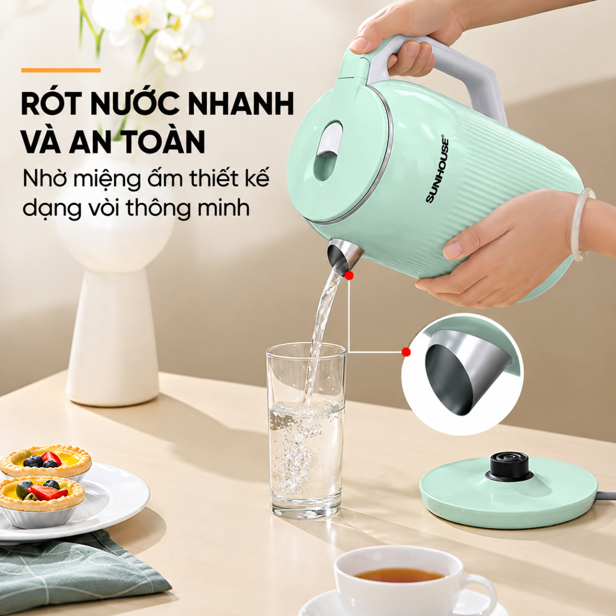 ẤM SIÊU TỐC INOX 2 LỚP SUNHOUSE SHD1364 - 2.8L (T12)