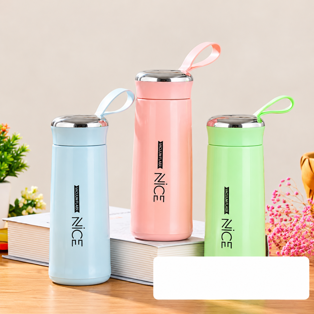 BÌNH GIỮ NHIỆT NICE LÕI THỦY TINH 400ML (T100)