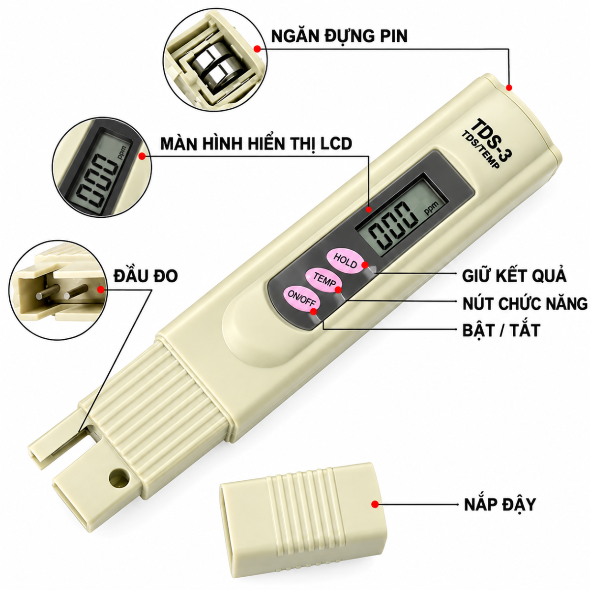 BÚT KIỂM TRA CHẤT LƯỢNG NUÓC TDS-3 (T200)