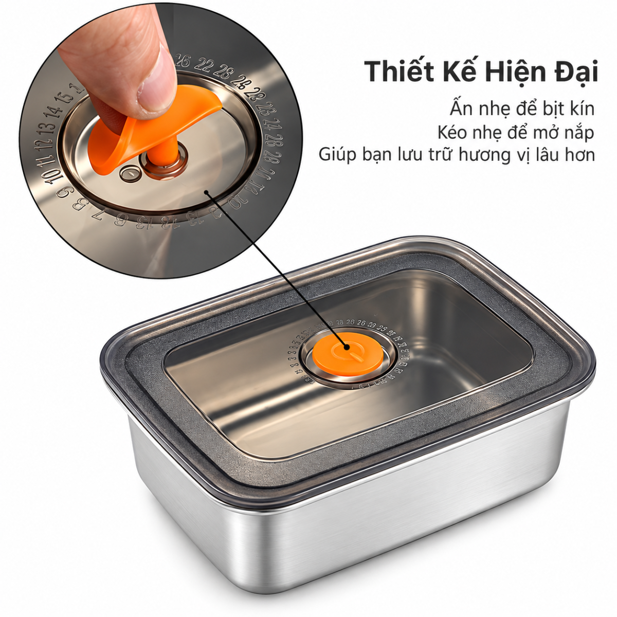 HỘP ĐỰNG THỰC PHẨM INOX 304 1200ML (T200)