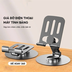 GIÁ ĐỠ ĐIỆN THOẠI KIM LOẠI XOAY 360 ĐỘ (T200)