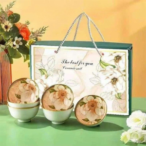 BỘ 6 CHÉN HOA TRÀ KÈM ĐŨA