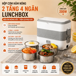 HỘP CƠM HÂM NÓNG 2 TẦNG 4 NGĂN LUNCHBOX (T30)