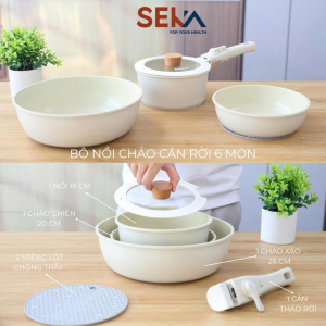 BỘ NỒI CHẢO CHỐNG DÍNH SEKA 6 MÓN SKJ6