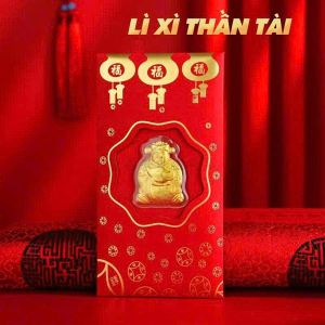 BAO LÌ XÌ THẦN TÀI MẠ VÀNG 24K
