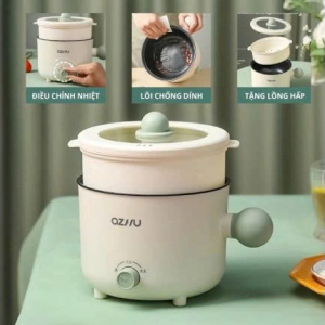 NỒI LẨU ĐIỆN MINI CHỐNG DÍNH OZHU 2 NẤC NHIỆT (T36)