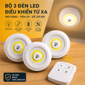 BỘ 3 ĐÈN LED ĐIỀU KHIỂN TỪ XA (T80)