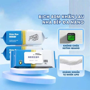 GÓI 80 KHĂN ƯỚT LAU BẾP KITCHEN WIPES SIÊU SẠCH