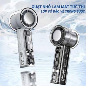 QUẠT SẠC TÍCH ĐIỆN CẦM TAY X05 CÓ SÒ LẠNH (T100)