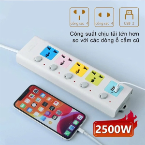 Ổ CẮM ĐIỆN USB ĐA NĂNG DÂY DÀI 5M