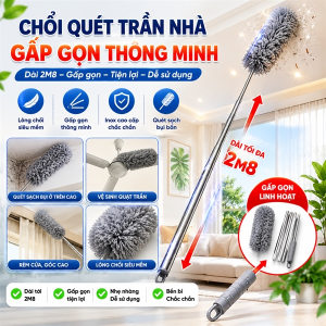 CHỔI QUÉT TRẦN NHÀ GẤP GỌN THÔNG MINH (T100)