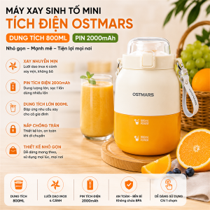 MÁY XAY SINH TỐ MINI TÍCH ĐIỆN OSTMARS 800ML (T20)