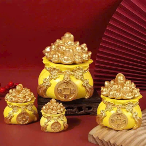 HỦ ĐỰNG MUỐI GẠO TÀI LỘC MÀU VÀNG