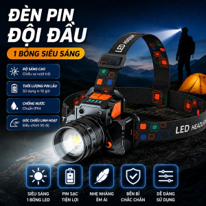 ĐÈN PIN ĐỘI ĐẦU 1 BÓNG (T100)