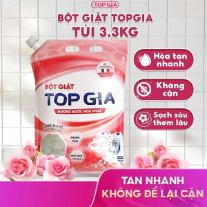 BỘT GIẶT HƯƠNG NƯỚC HOA PHÁP TOPGIA TÚI 3.3KG