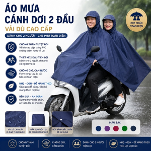 ÁO MƯA CÁNH DƠI 2 ĐẦU VẢI DÙ CAO CẤP (T50)