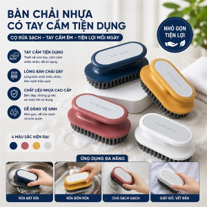 BÀN CHẢI NHỰA CÓ TAY CẦM TIỆN DỤNG