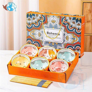 BỘ 6 CHÉN QUÀ TẶNG HÌNH THÚ