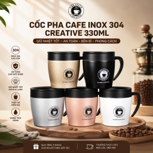 CỐC PHA CAFE INOX 304 CREATIVE 330ML