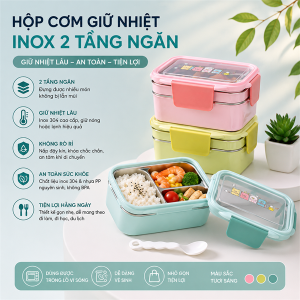 HỘP CƠM GIỮ NHIỆT INOX 2 TẦNG NGĂN