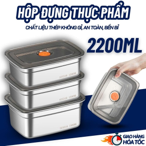 HỘP ĐỰNG THỰC PHẨM INOX 304 2200ML (T150)