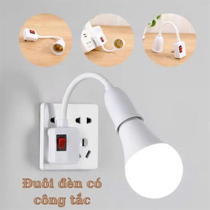 ĐUI ĐÈN E27 UỐN CONG KÈM CÔNG TẮC